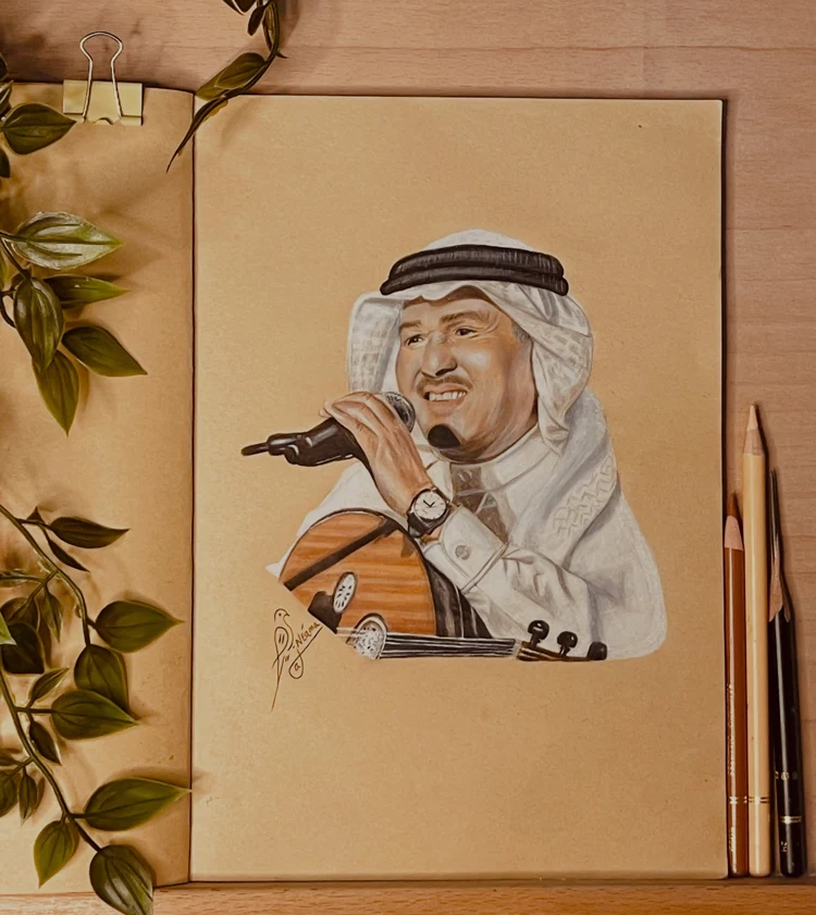 لوحة محمد عبده مع العود